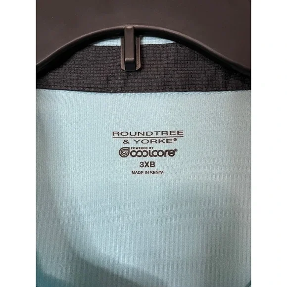 Roundtree & Yorke Mens 3XB Coolcore Polo Shirt Light‎ Blue Performance - Picture 3 of 4